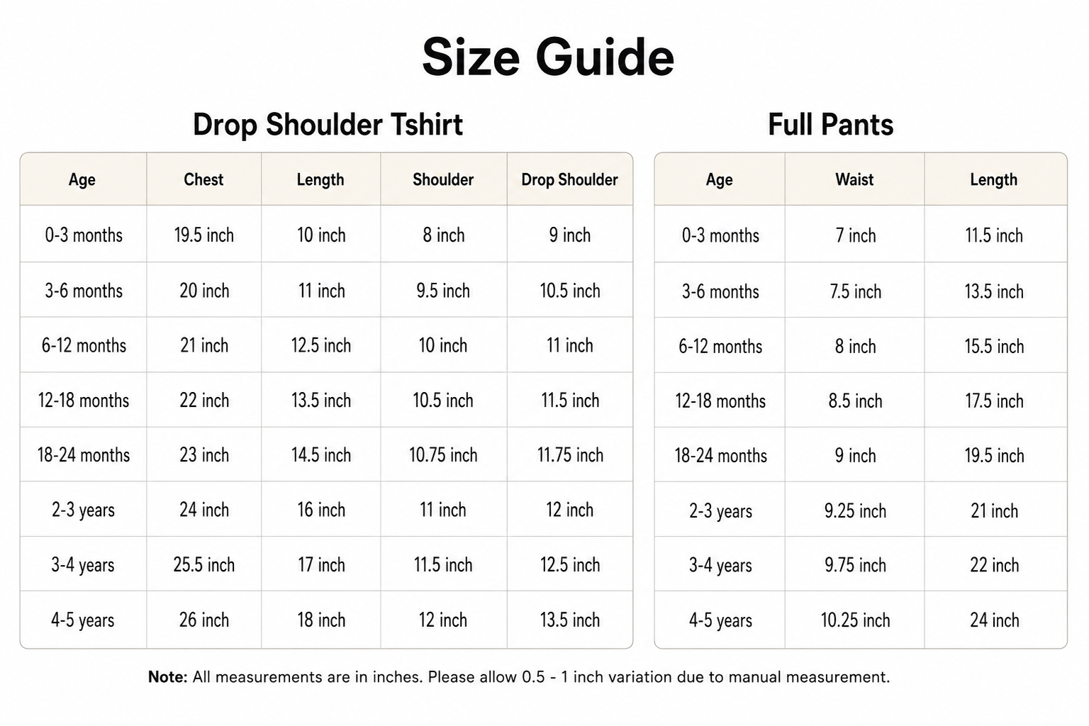 Size Guide